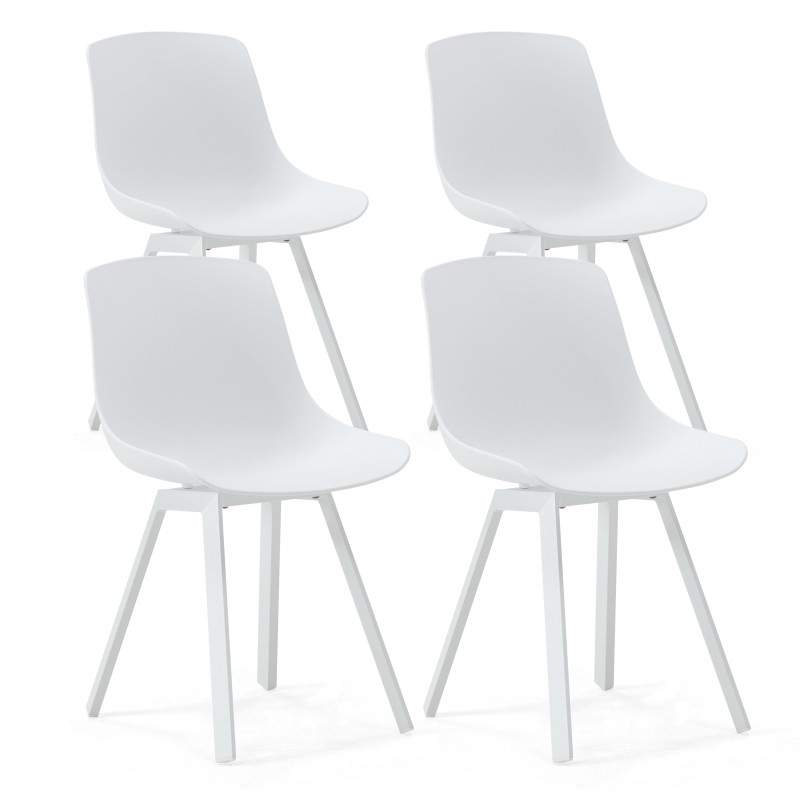 Chaises de jardin style scandinave en plastique et aluminium - Lot de 4 (1/8)