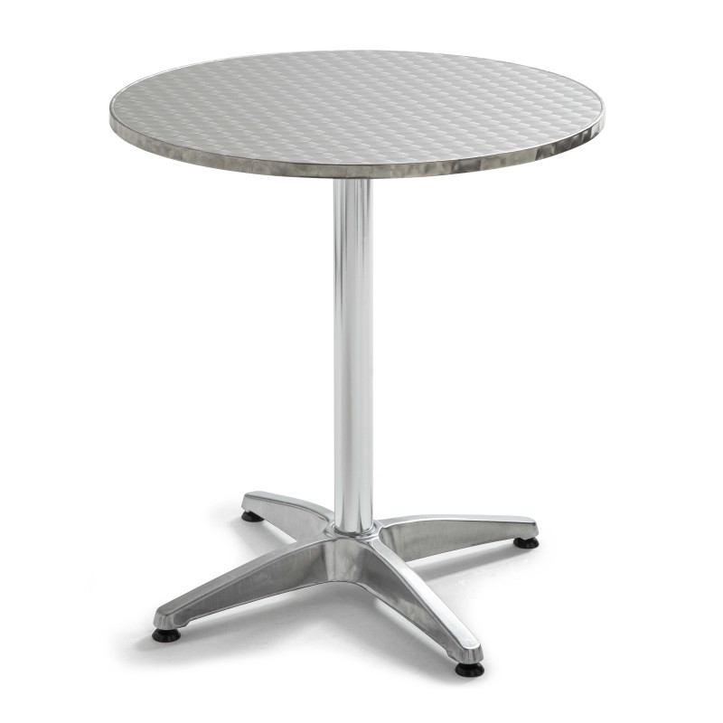 Table de jardin ronde en aluminium avec plateau rabattable (70 x 70 x 72 cm) (1/6)