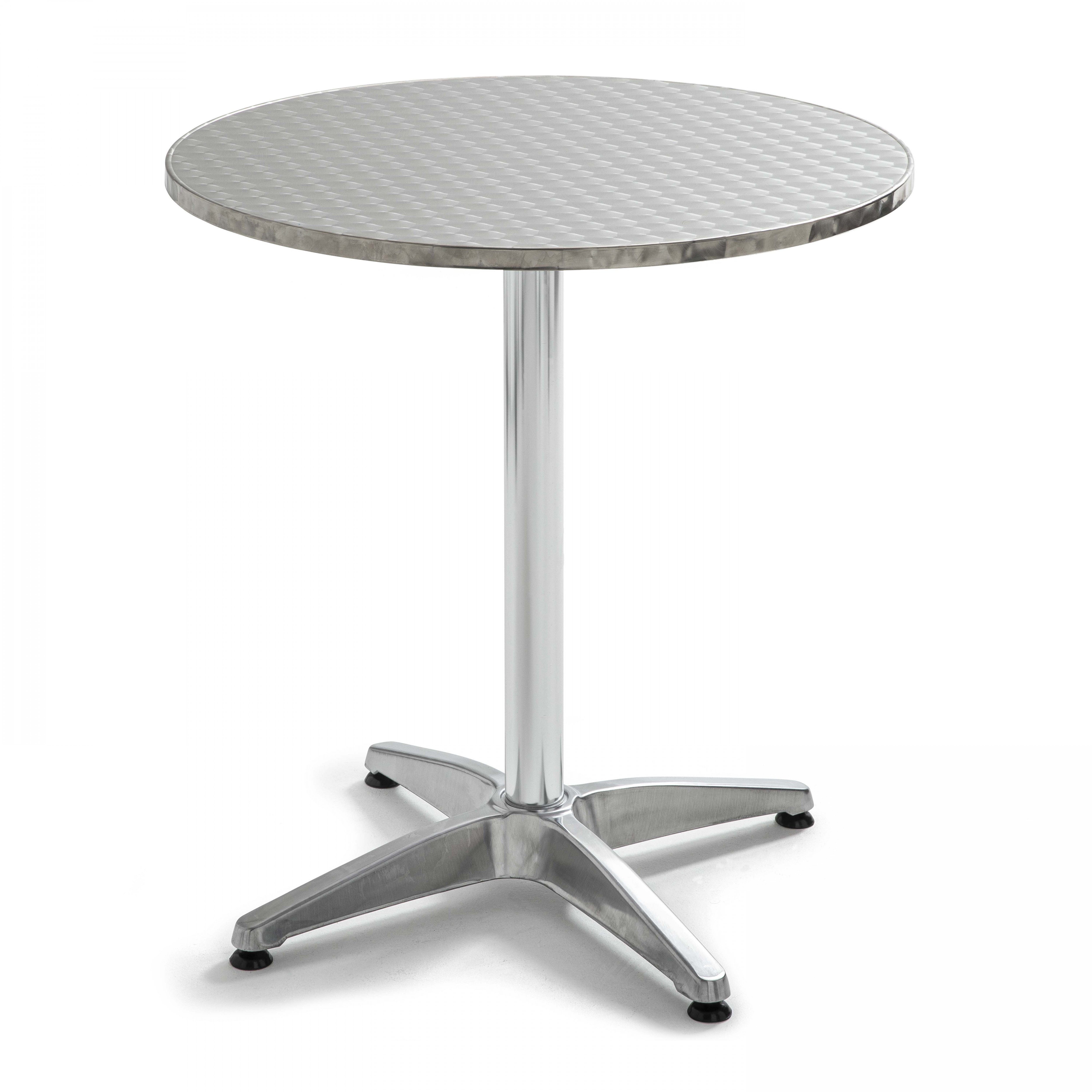 Table de jardin ronde en aluminium avec plateau rabattable (70 x 70 x 73 cm)