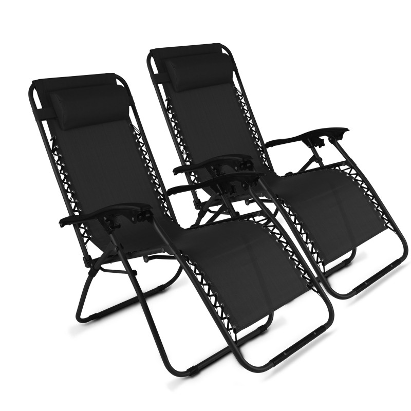 Lot de 2 fauteuils relax, inclinables 2 positions (1/6)