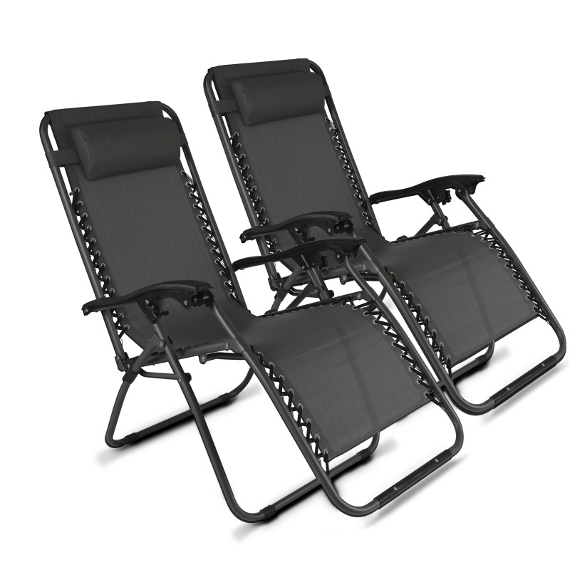 Lot de 2 fauteuils relax, inclinables 2 positions (1/6)