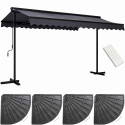 Ensemble store banne double pente motorisé (3 x 4 m) + 4 dalles lestées (1/6)