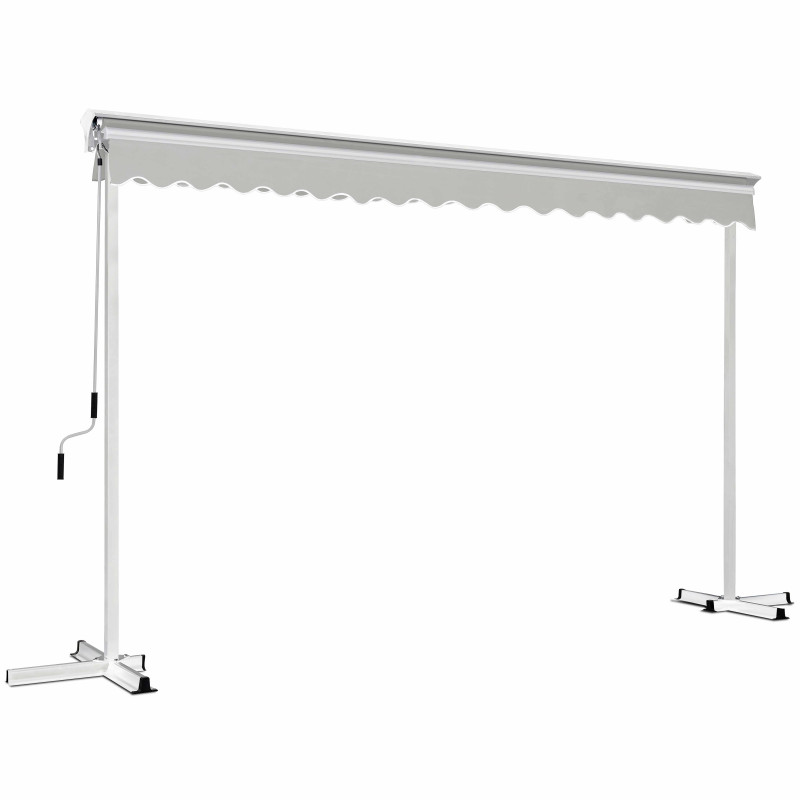 Ensemble store banne double pente motorisé (3 x 4 m) + 4 dalles lestées (6/6)