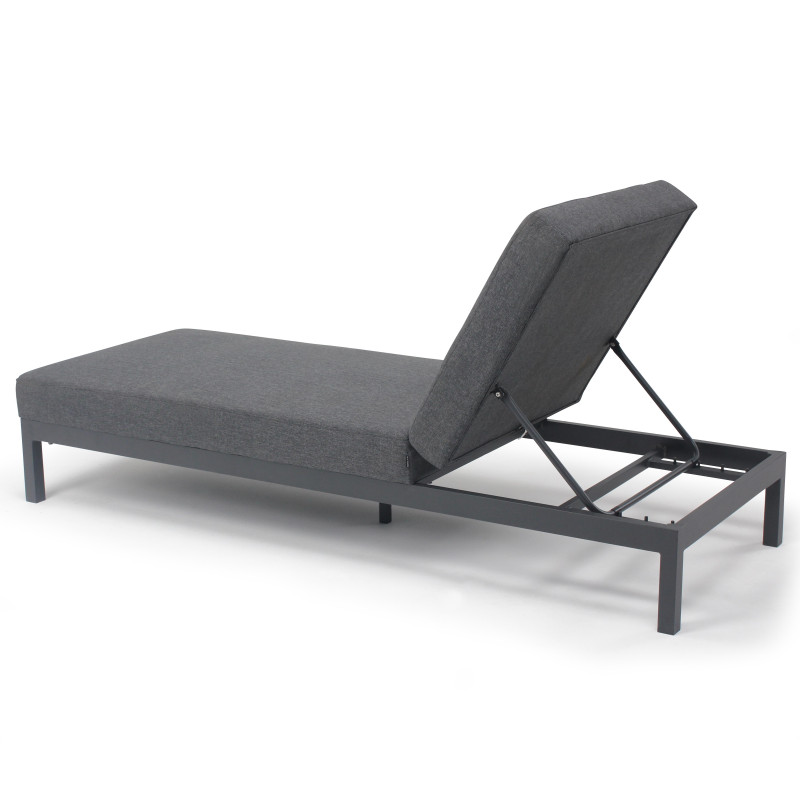 Bains de soleil aluminium inclinables 5 positions avec coussin - Lot de 2 (5/5)