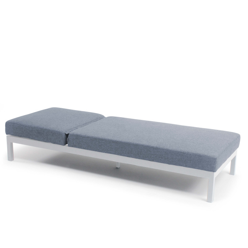 Bain de soleil aluminium inclinable 5 positions avec coussin et tablette (5/6)