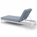 Lot de 2 ensembles bains de soleil avec coussin et tablettes, inclinables 5 positions (1/6)