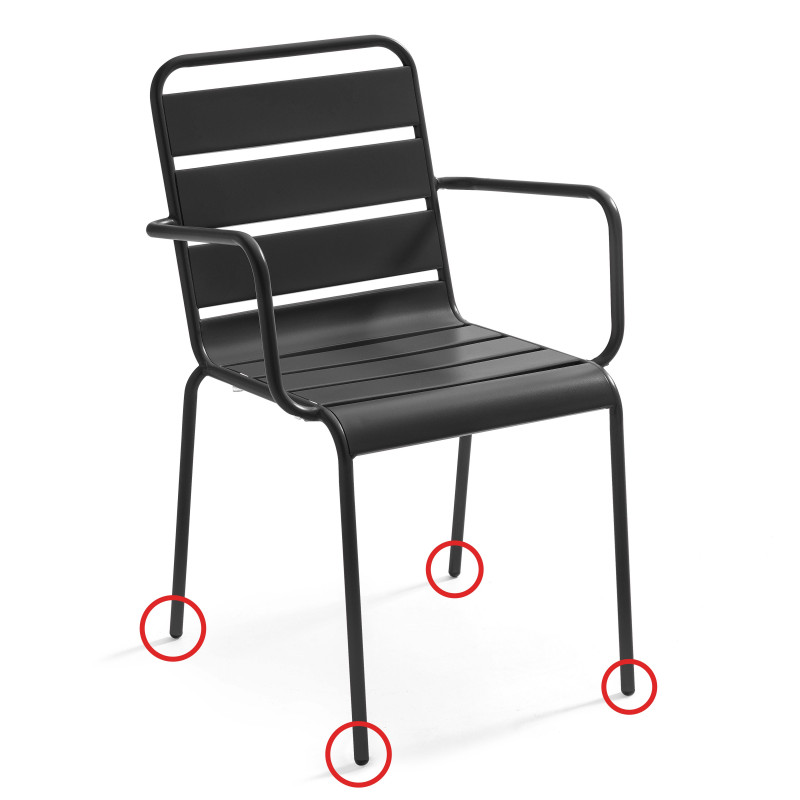 Lot de 4 embouts 19 mm pour assises de jardin (2/3)