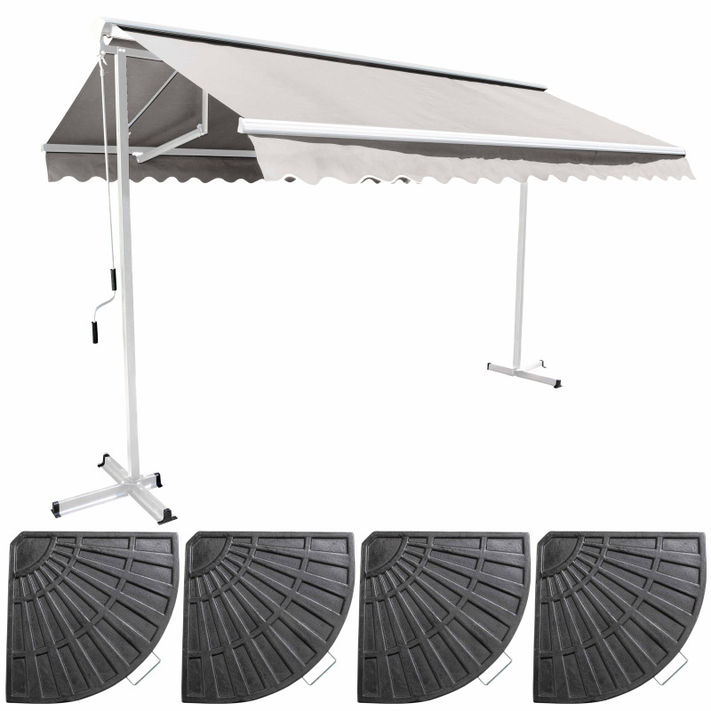 Ensemble store double pente (3 x 3 m) et 4 dalles lestées (1/4)