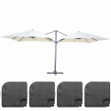 Double parasol déporté (3 x 3m) + 4 dalles à remplir (1/3)