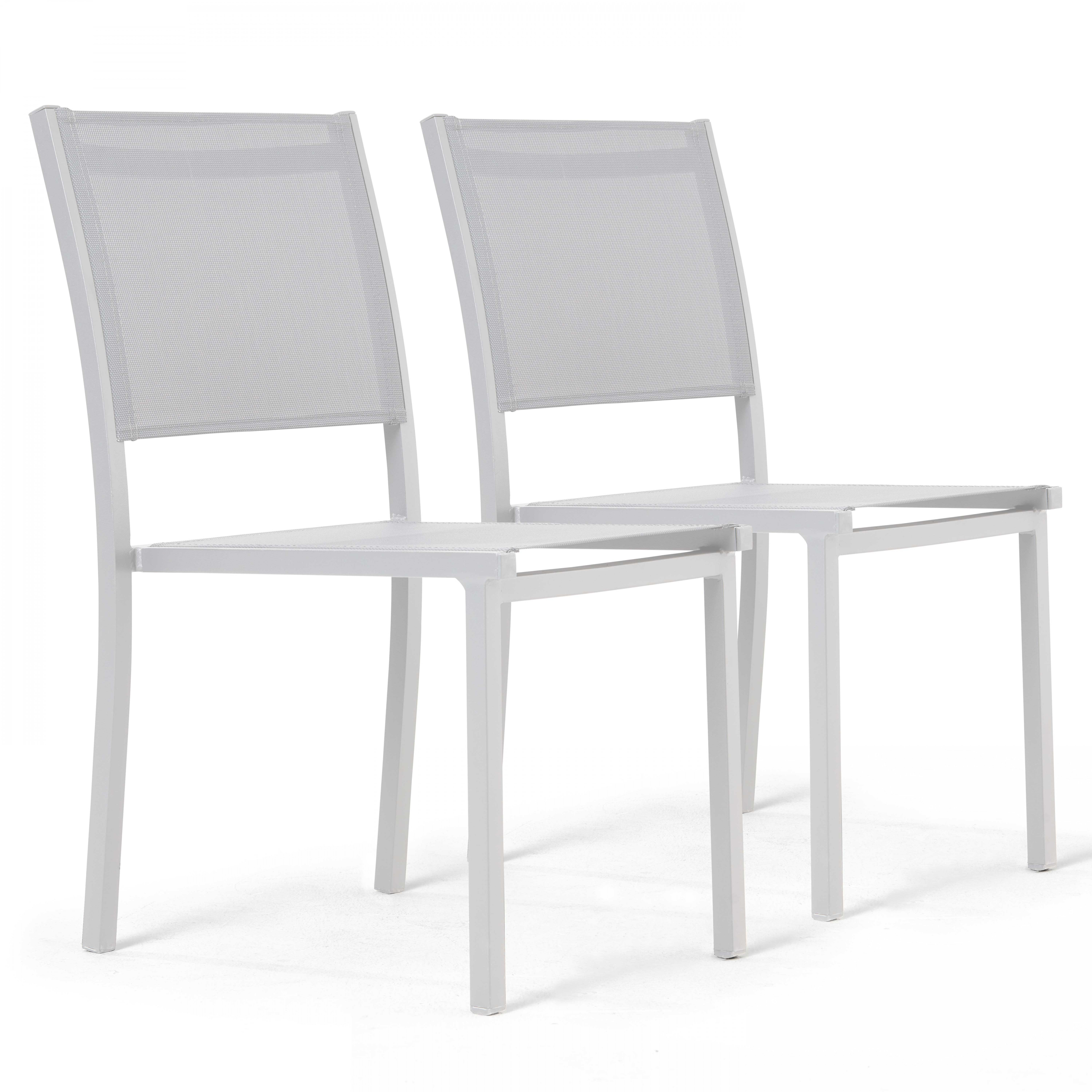 Lot de 2 chaises de jardin en aluminium et textilène