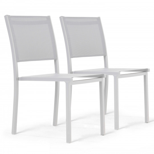 Chaises de jardin en aluminium et textilène - Lot de 2 | Oviala