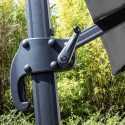 Parasol déporté 3x3 m carré inclinable rotatif 360° et dalle à lester sur roues 100 L