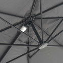Ensemble parasol déporté carré 250g/m² (3 x 3m) rotatif 360° + 4 dalles à lester remplissables (1/5)