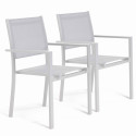 Chaises de jardin en aluminium et textilène  avec accoudoirs - Lot de 2 (1/7)