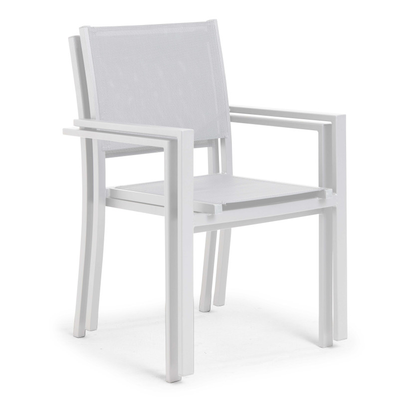 Chaises de jardin en aluminium et textilène avec accoudoirs - Lot de 2 (2/7)