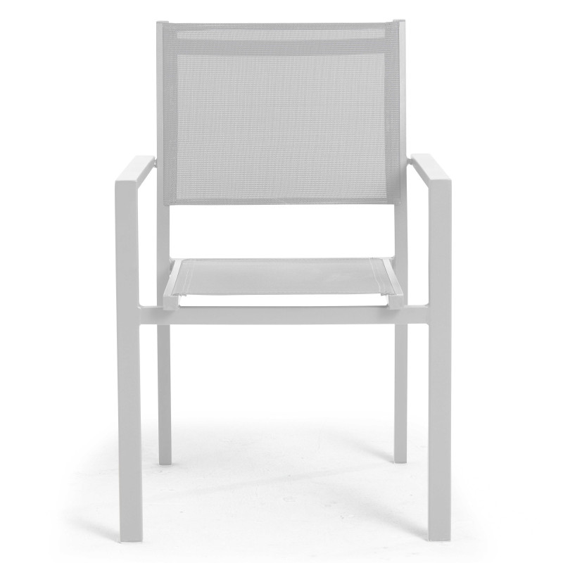 Chaises de jardin en aluminium et textilène avec accoudoirs - Lot de 2 (3/7)