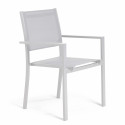 Chaises de jardin en aluminium et textilène avec accoudoirs - Lot de 2