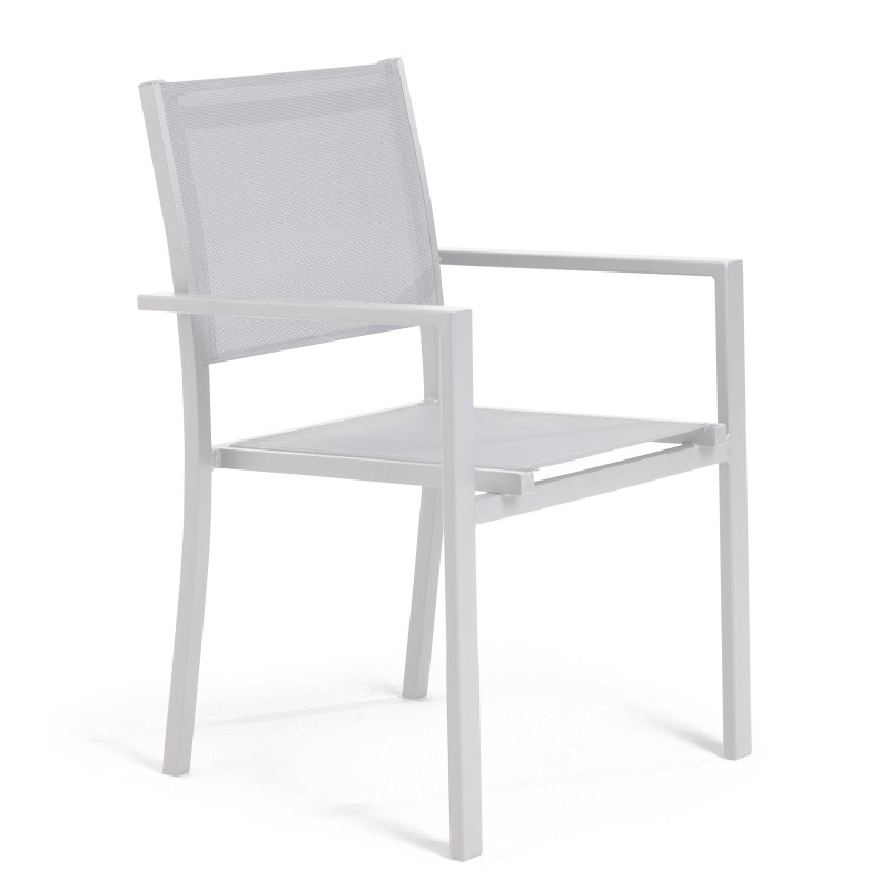 Chaises de jardin en aluminium et textilène avec accoudoirs - Lot de 2 (4/7)