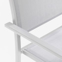 Chaises de jardin en aluminium et textilène avec accoudoirs - Lot de 2