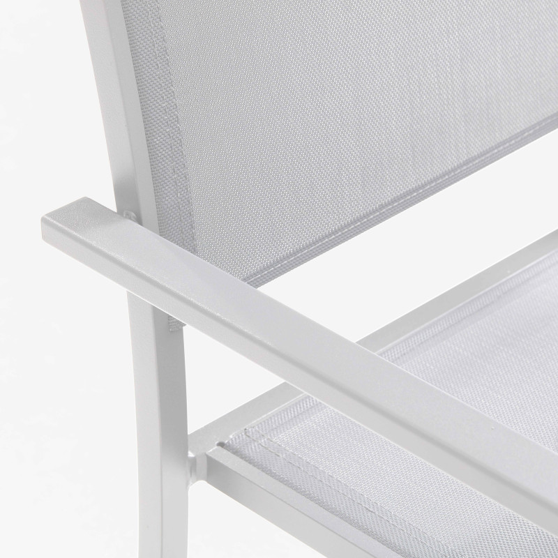 Chaises de jardin en aluminium et textilène avec accoudoirs - Lot de 2 (5/7)