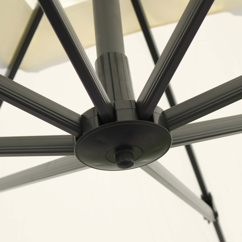 Parasol déporté 3x3 m carré inclinable rotatif 360° et 4 dalles lestées (7/8)