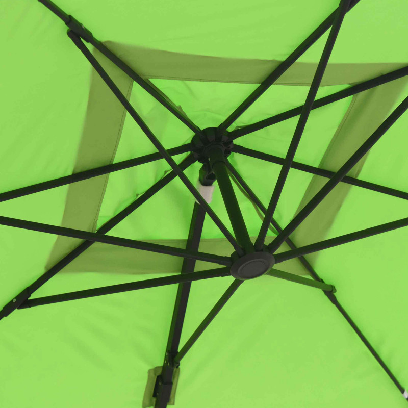 Parasol déporté 3x3 m carré inclinable rotatif 360° et 4 dalles lestées (7/8)