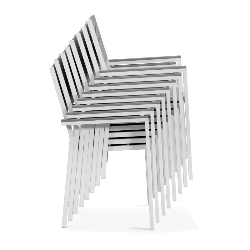 Chaise de jardin en aluminium et polywood avec accoudoirs (3/7)