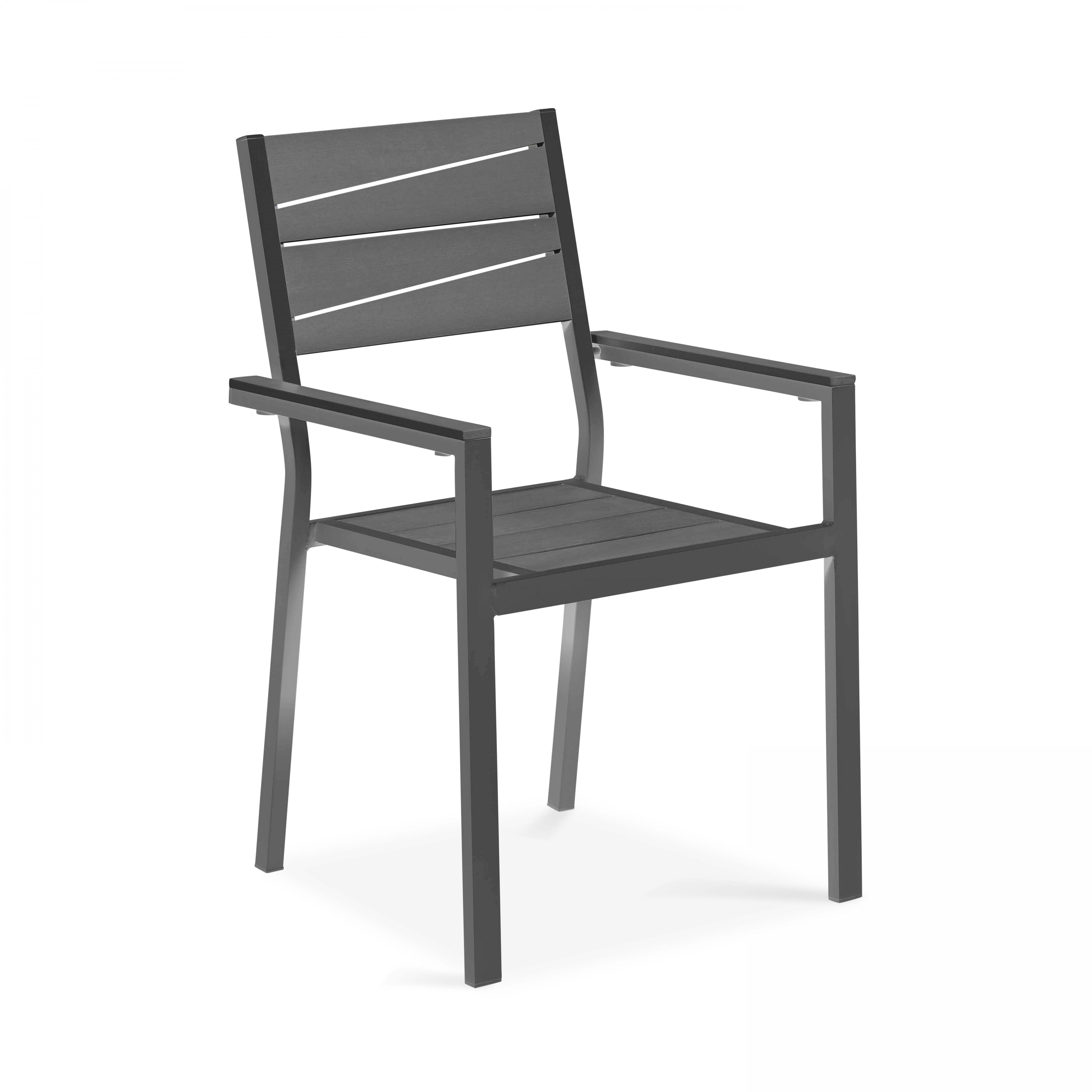 Chaise de jardin avec accoudoirs en aluminium et polywood