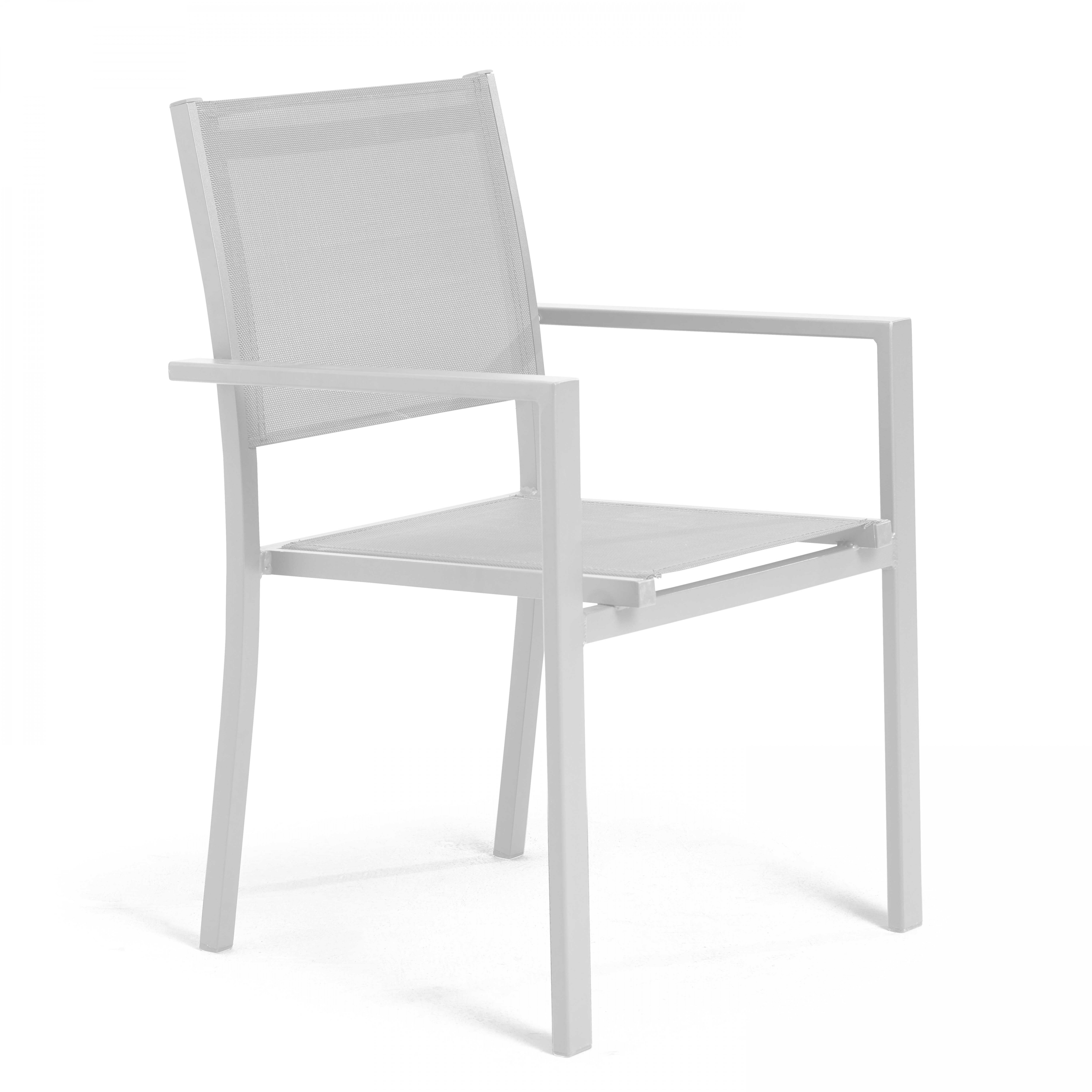Chaise de jardin avec accoudoirs en aluminium et textilène