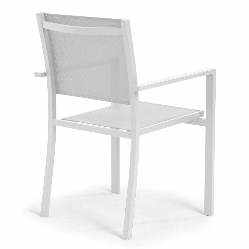 Chaise de jardin en aluminium et textilène avec accoudoirs (2/6)