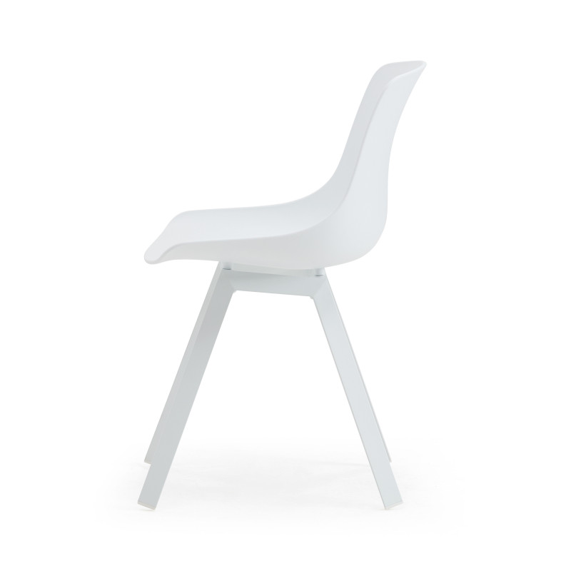 Chaises de jardin style scandinave en plastique et aluminium - Lot de 4 (8/8)