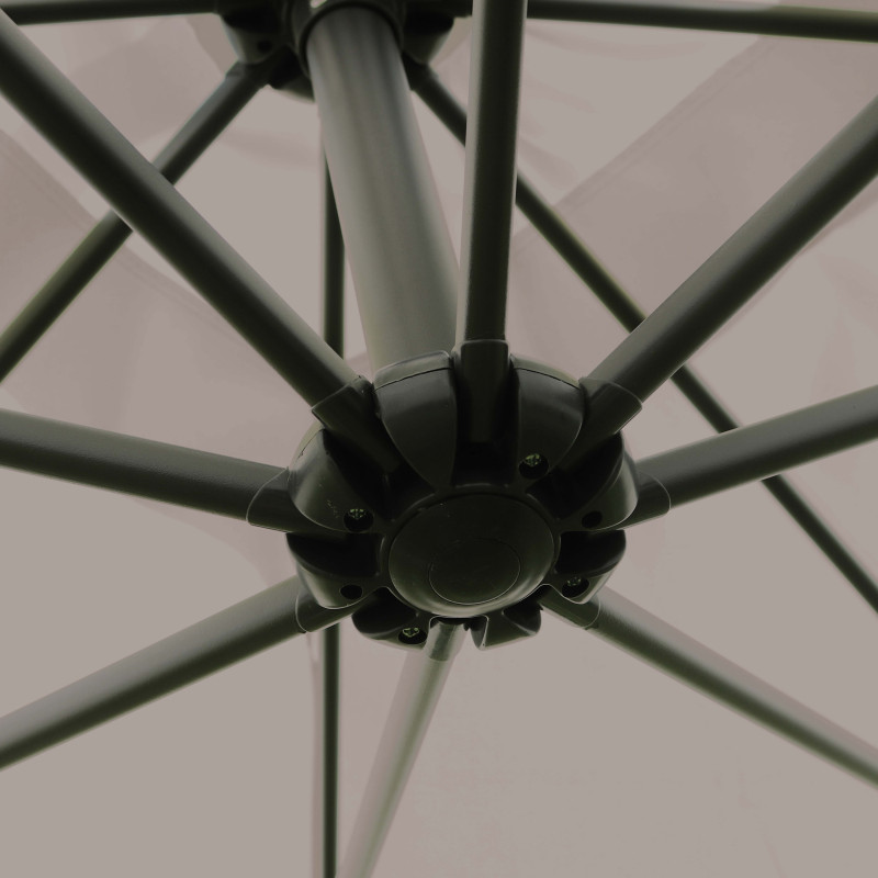 Parasol déporté 3x3 m carré et 4 dalles à lester remplissables (2/7)