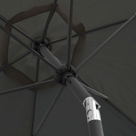 Ensemble parasol droit inclinable 180g/m² (Ø3m) avec pied pliant + 4 dalles à lester remplissables (2/5)