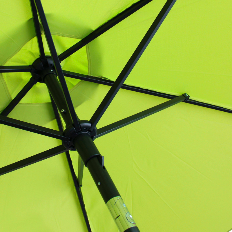 Parasol droit inclinable à manivelle Ø3 m avec 4 dalles à lester remplissables (4/5)