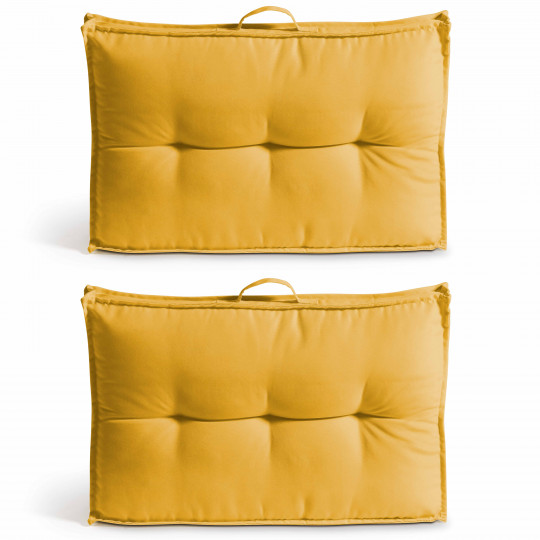 Coussins extérieurs dossier pour palette matelassé 60x40 cm - Lot de 2 | Oviala