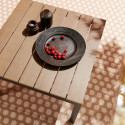 Salon de jardin 6 places, canapé d'angle et table basse