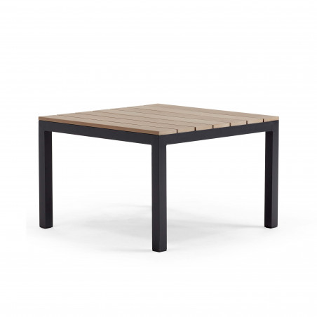Salon de jardin 6 places, canapé d'angle et table basse