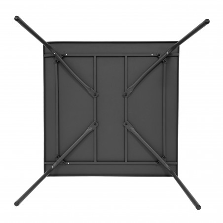 Table de jardin carrée et 8 fauteuils en métal