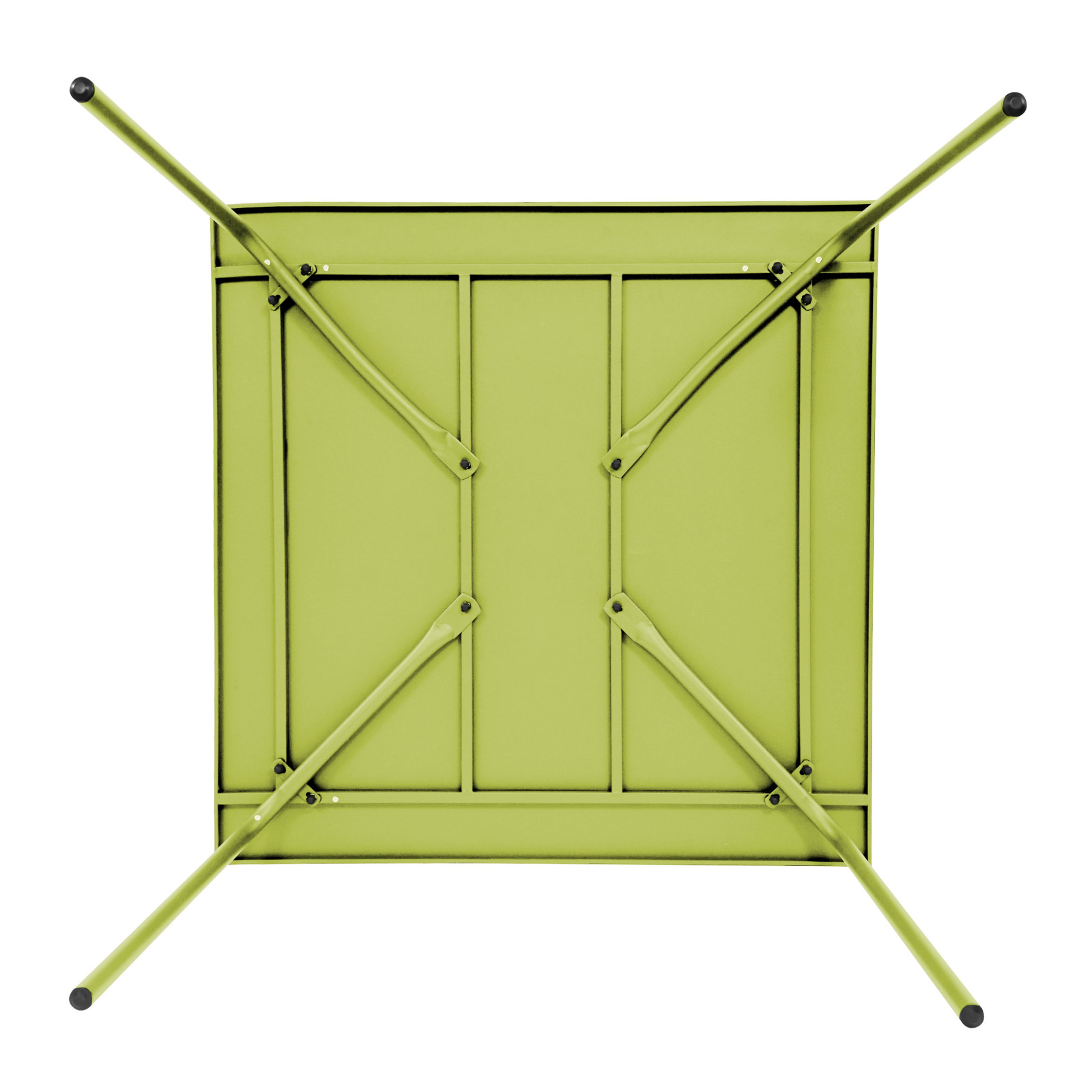 Table de jardin carrée et 8 fauteuils en métal