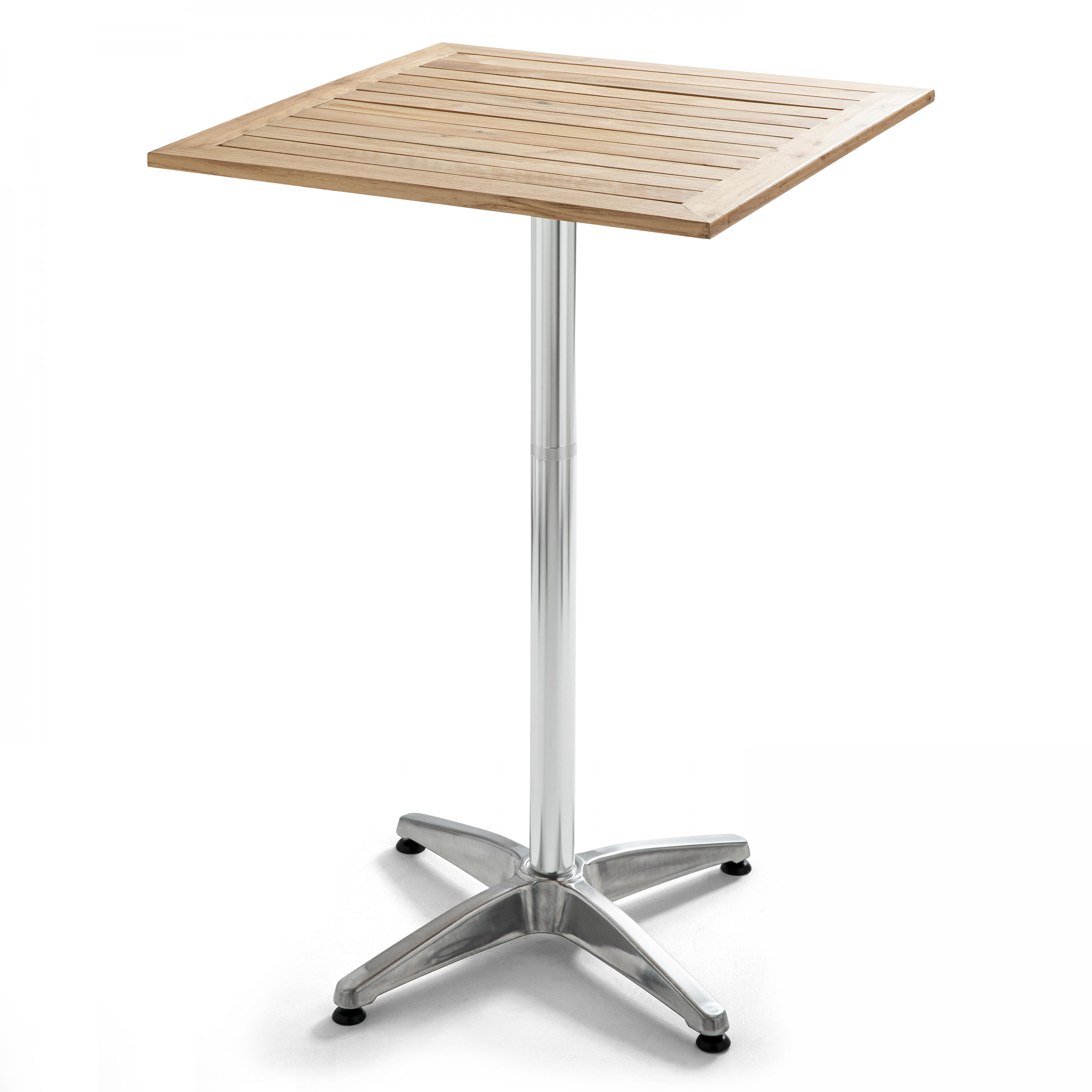 Table haute mange debout (70 x 110 cm) en aluminium et bois