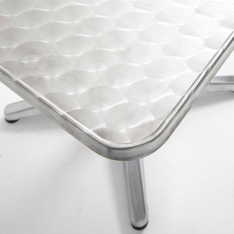 Table de jardin carrée (70 x 70 cm) en aluminium inclinable