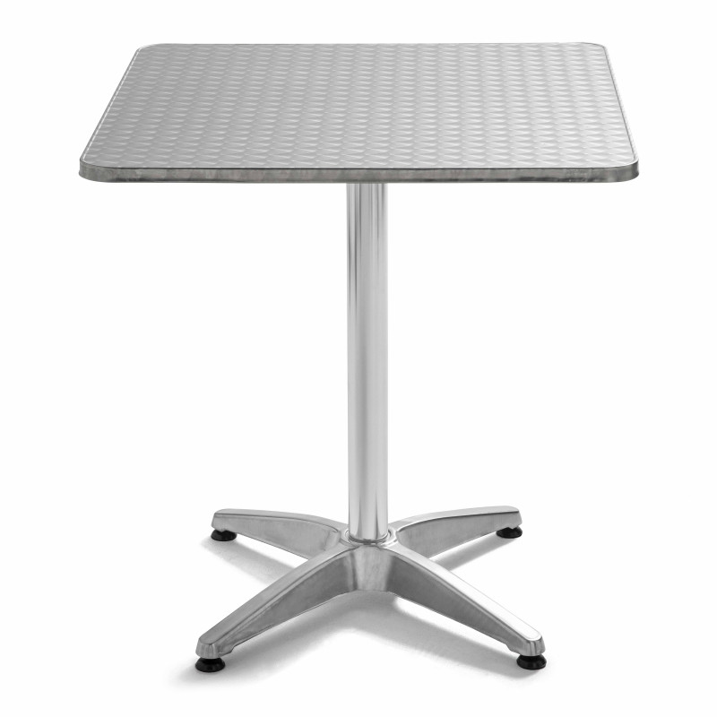 Table de jardin carrée (70 x 70 cm) en aluminium inclinable