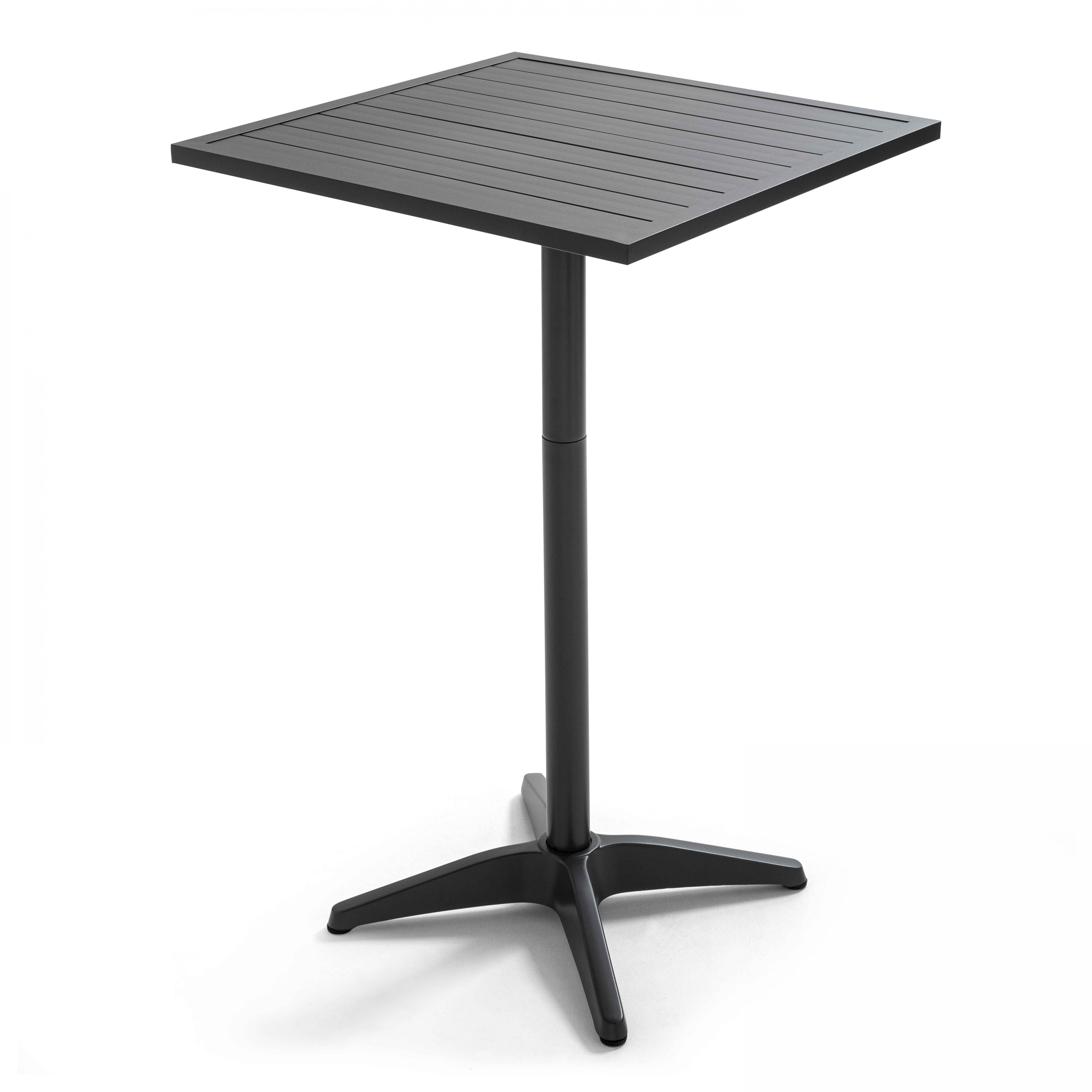 Table haute mange debout (60 x 60 x 110 cm) en aluminium gris