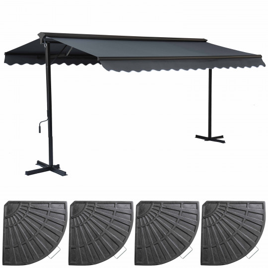 Store banne double pente avec coffre + 4 dalles de lestage | Oviala