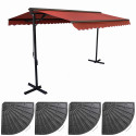 Store banne double pente avec 4 dalles de lestage