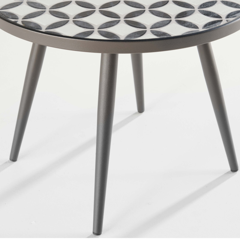 Table basse ronde à motif MOSAIC