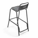 Lot de 4 tabourets hauts en aluminium anodisé gris