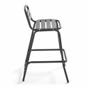 Lot de 4 tabourets hauts en aluminium anodisé gris