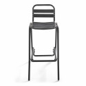 Lot de 4 tabourets hauts en aluminium anodisé gris