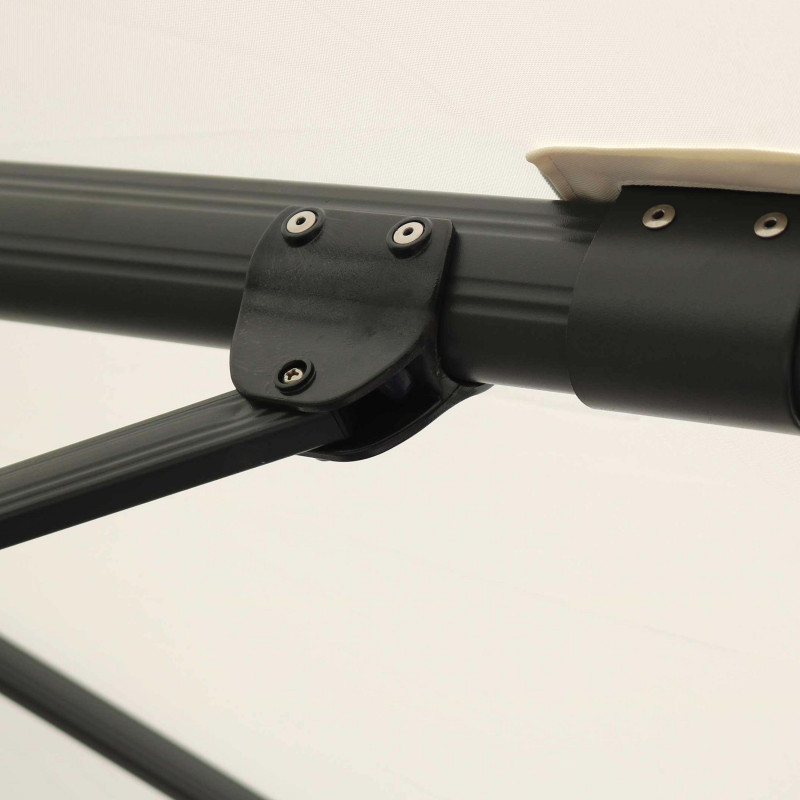 Parasol déporté carré 3 x 3 m, mât rotatif 360° (6/7)